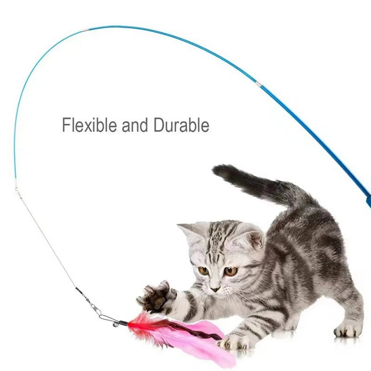 Retractable Cat Teaser Stick Set
