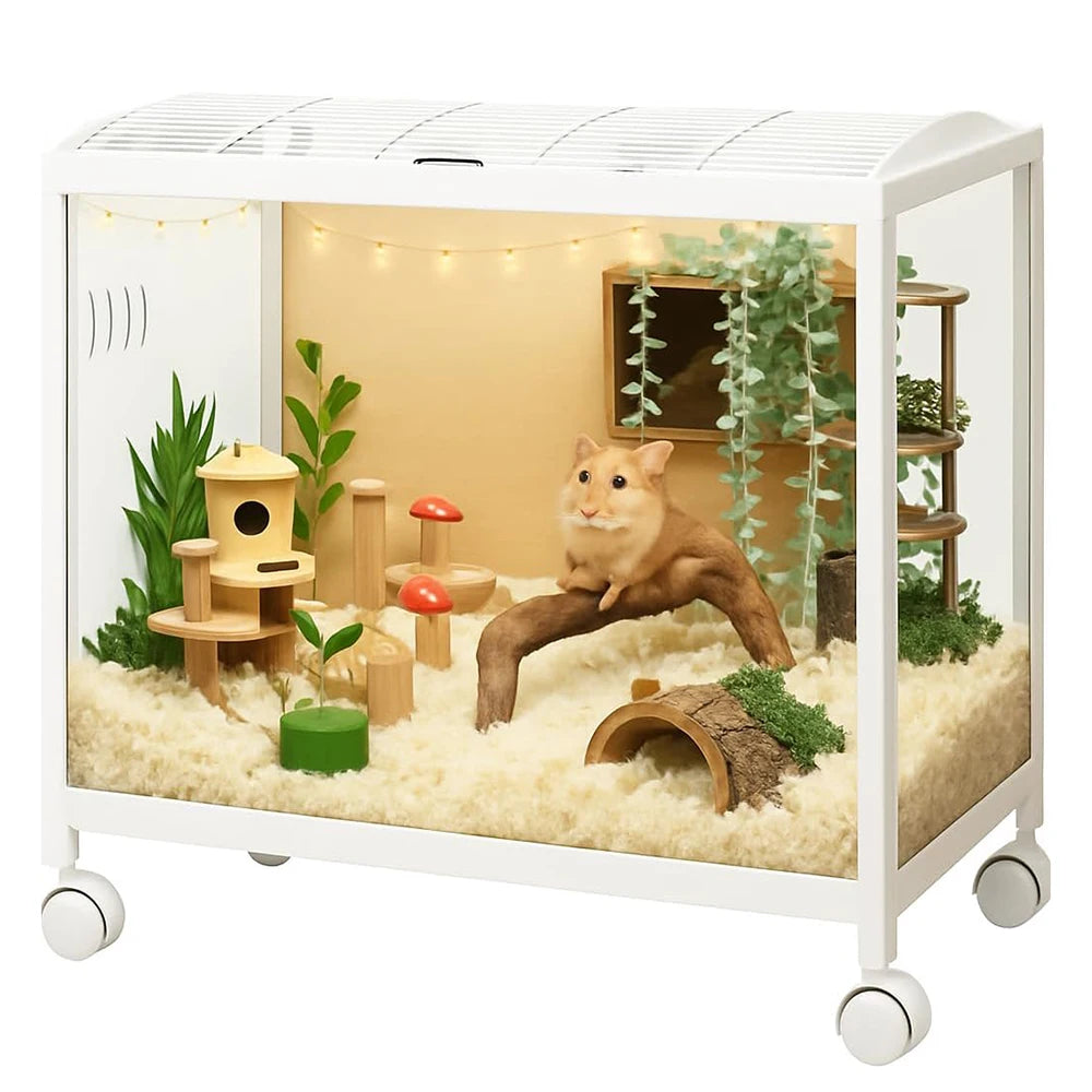 Large Plastic Metal Mouse Cage with Wheels