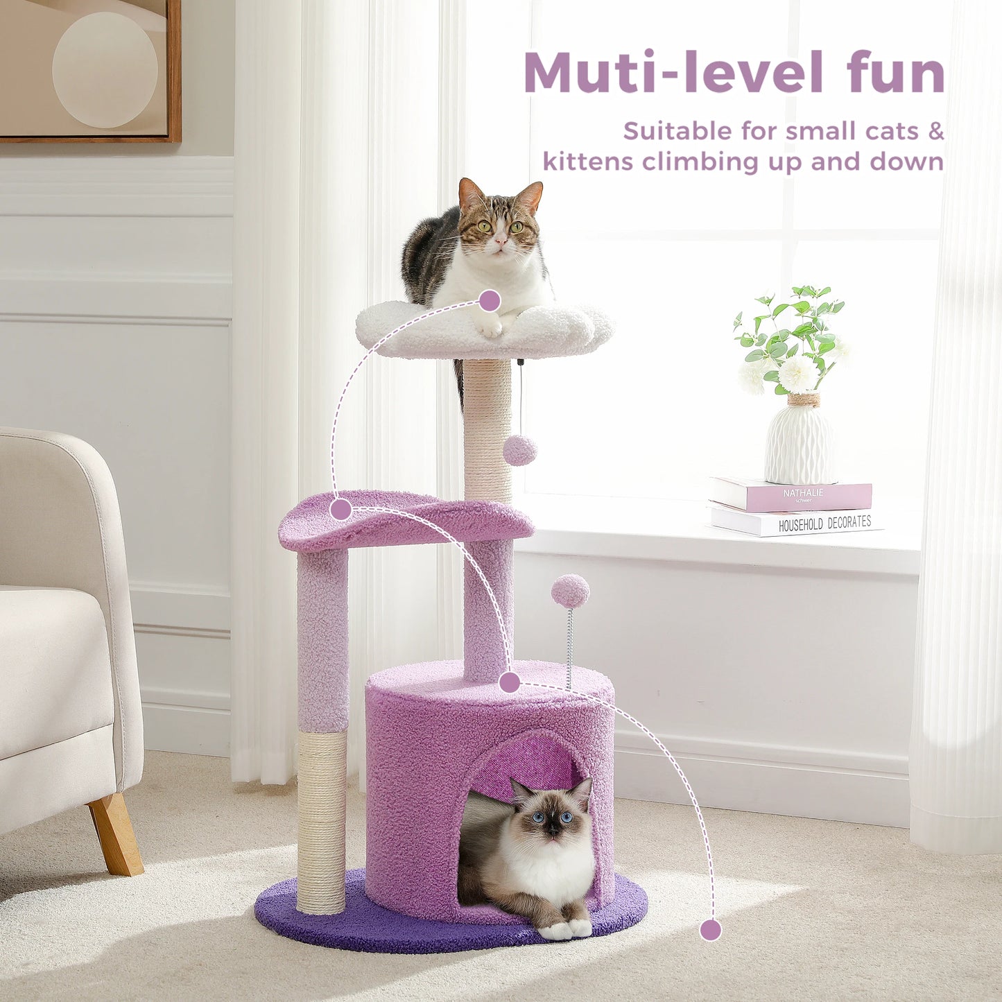 Flower Cat Tree for Small Indoor Cats