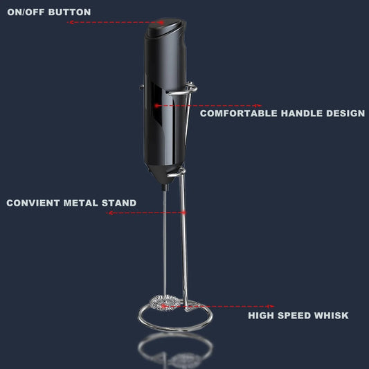 Milk Frother with Stainless Steel Stand
