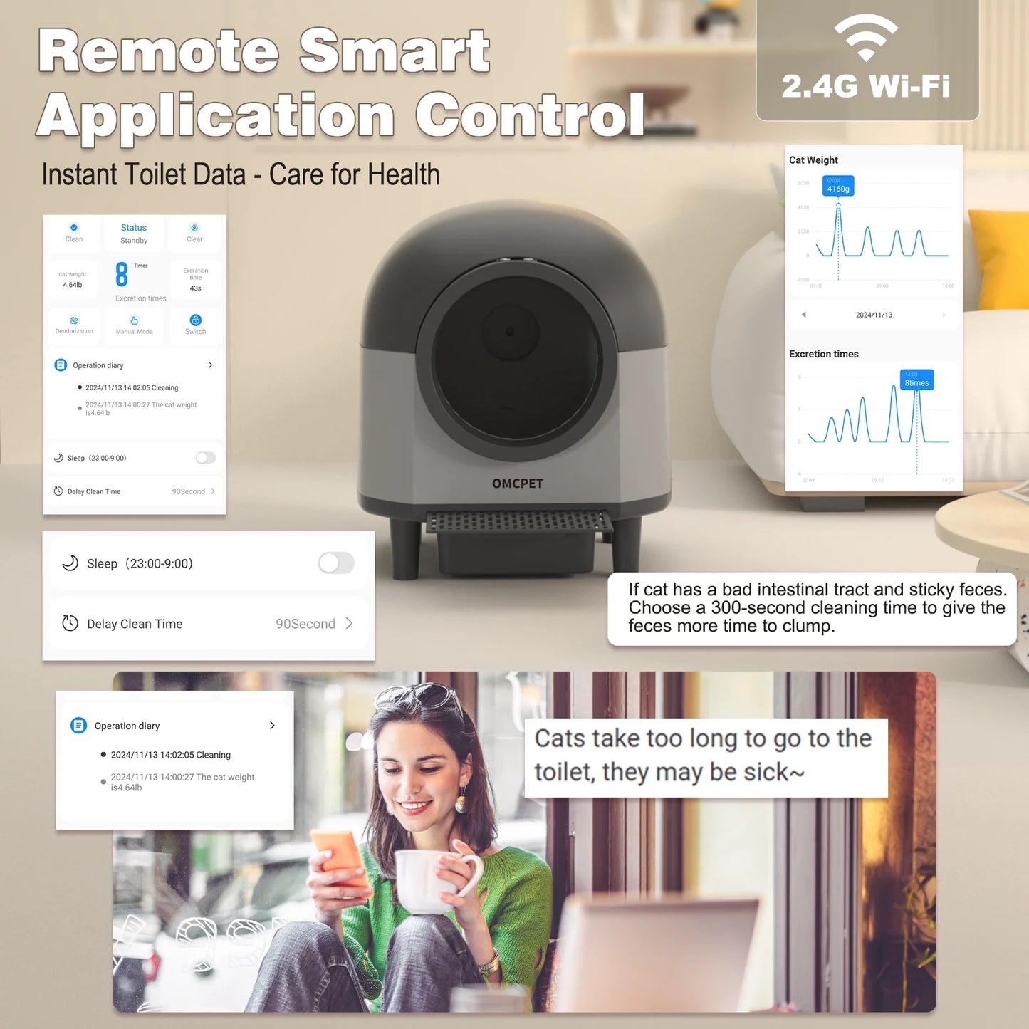 OMCPET Automatic Smart Cat Litter Box