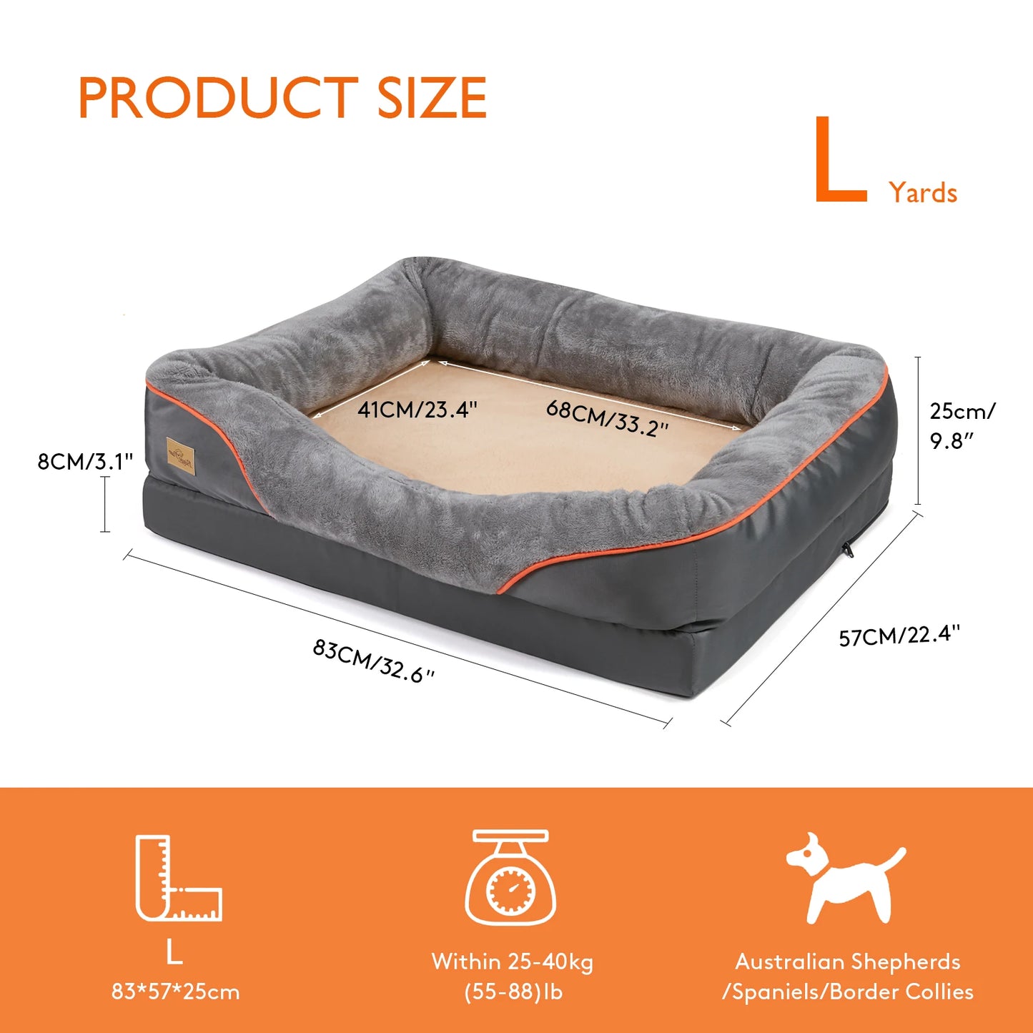 L XL 2XL 3XL Dog Bed