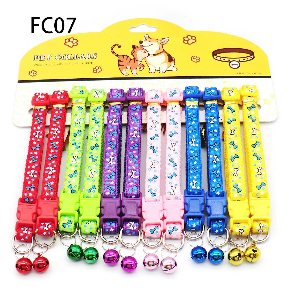 12Pcs Wholesale Mix Color Anti-Lost Dog Collars