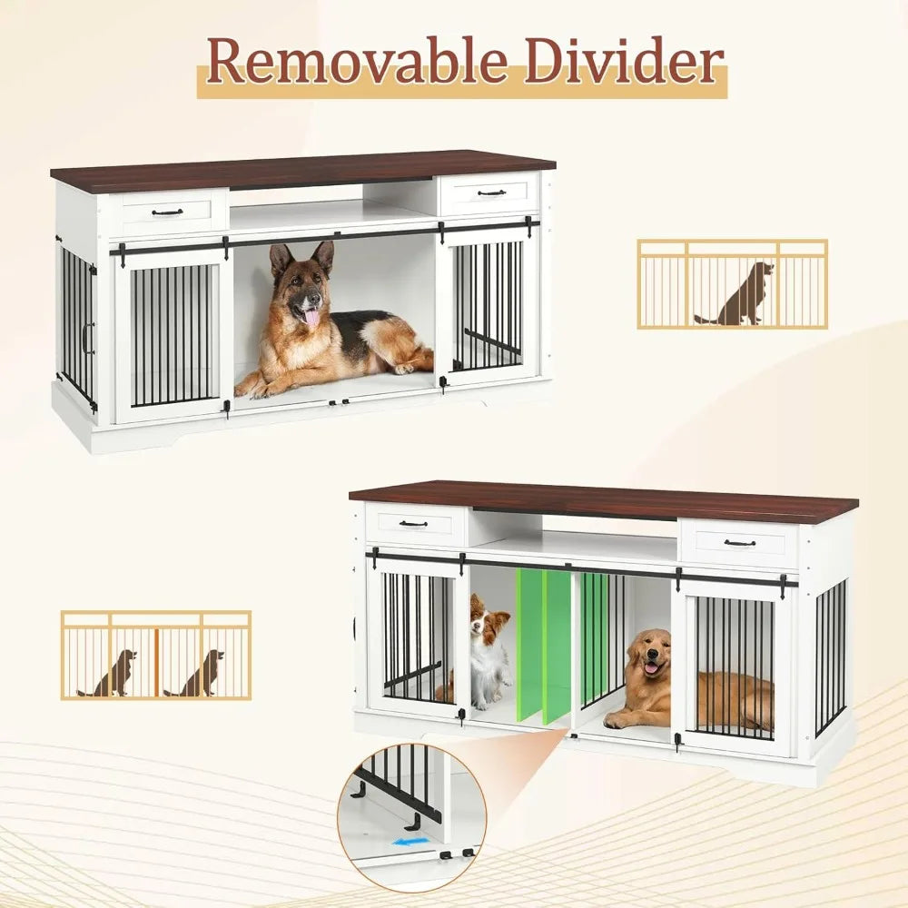 Dog Crate Furniture for 2 Dogs