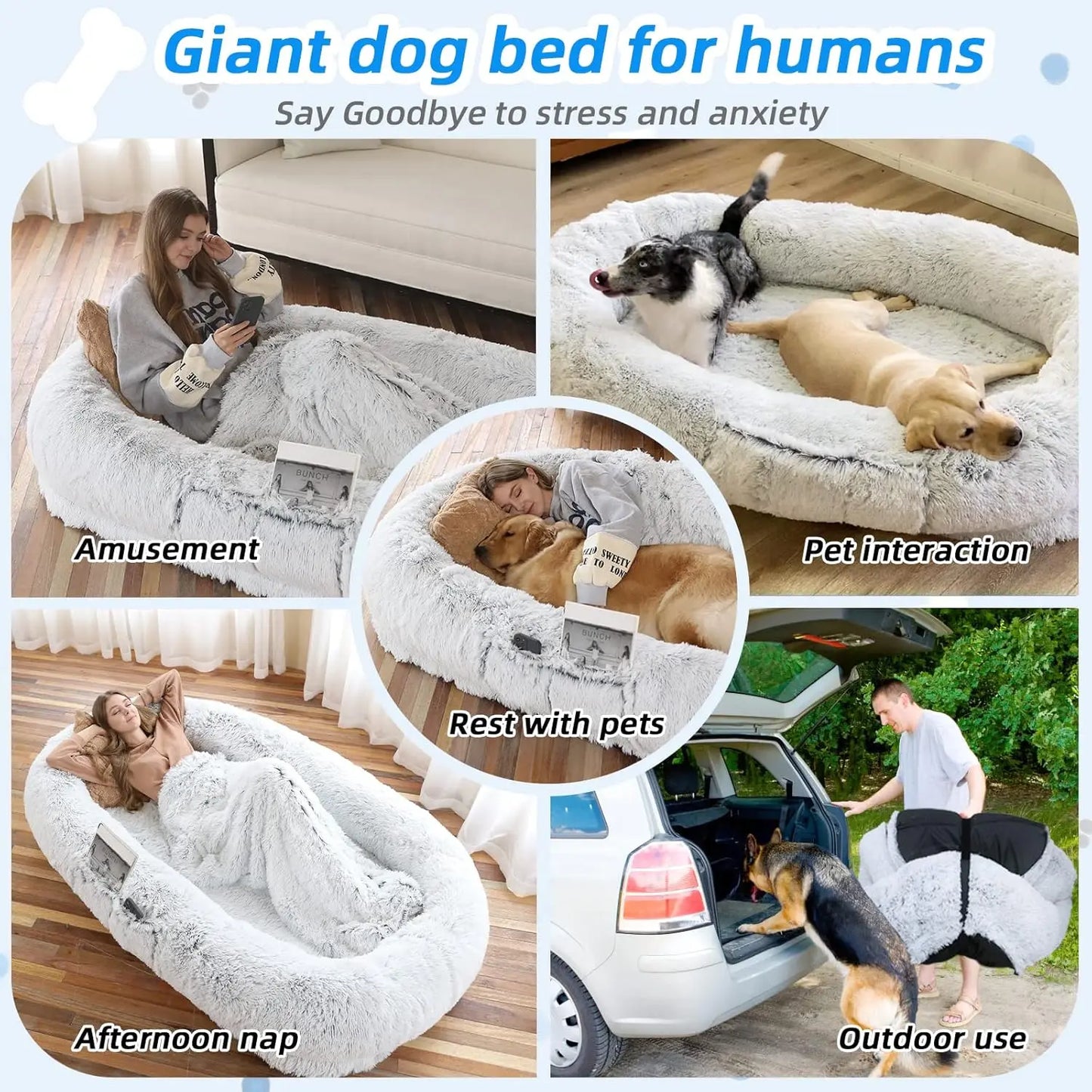 Human Dog Bed 71x45x12"