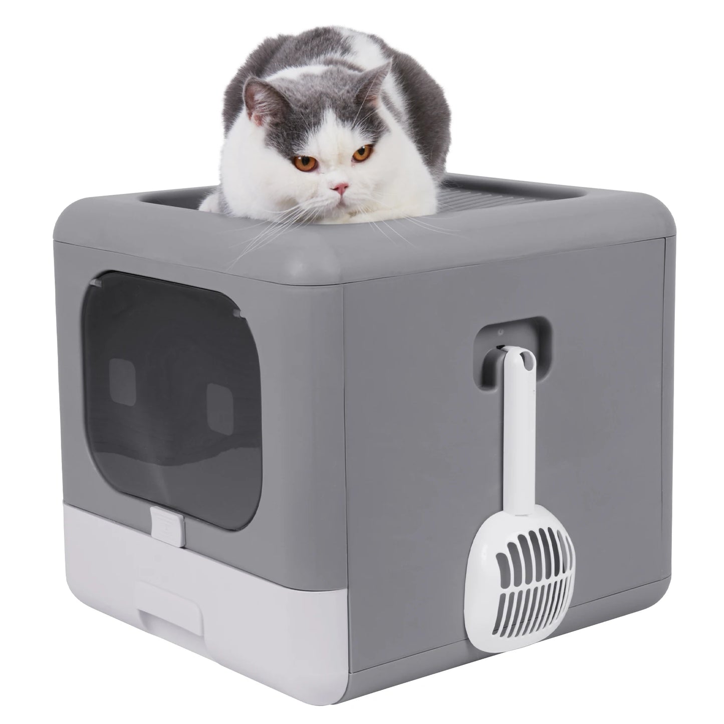 Cat Litter Box with Scoop and Tray Sifting