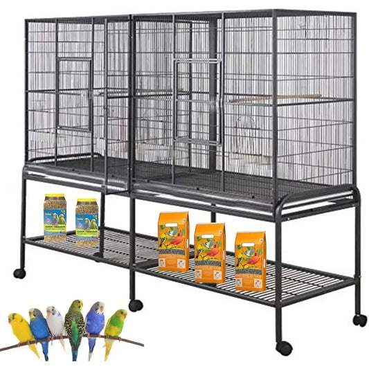 Large Double Birdhouse Treehouse Flight Cage