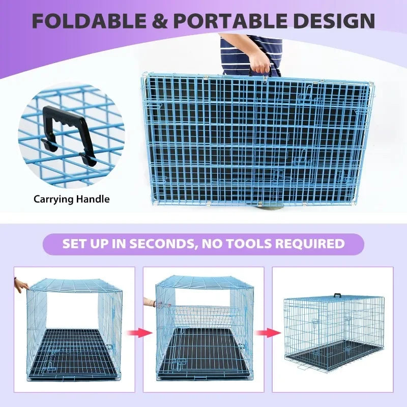 BestPet 48 inch Foldable Metal Dog Crate