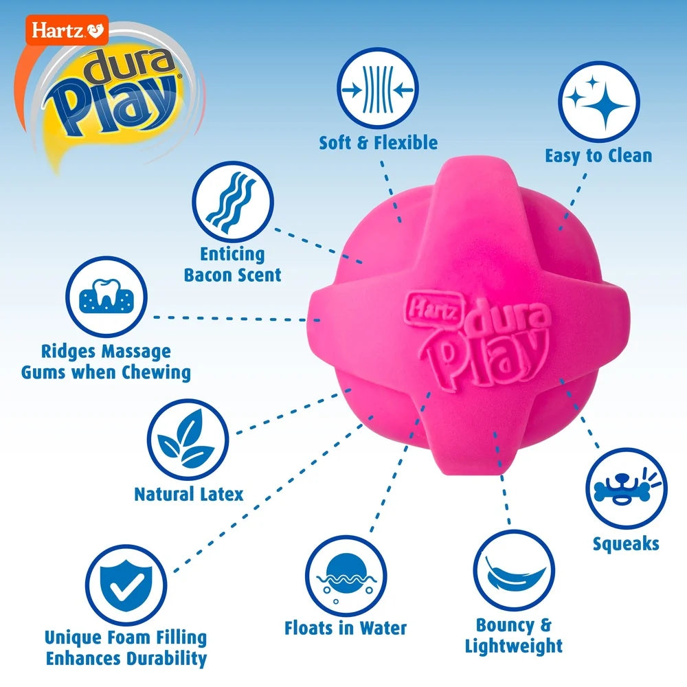 Durable Medium Dog Toy Set with Bacon Scent Squeaker Lightweight Foam Latex Indoor Outdoor Fetch Play