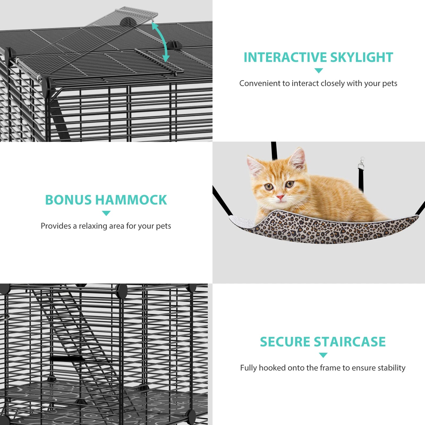 3-Tiers Cat Cage Enclosure