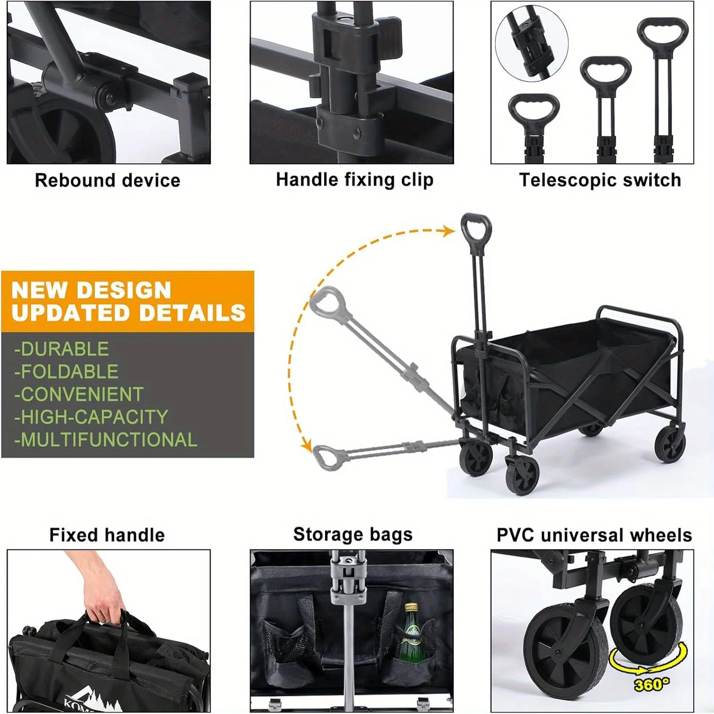 Collapsible Folding Beach Wagon Cart