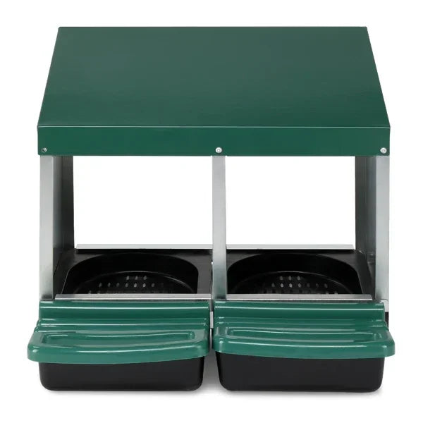 2 Compartment Roll Out Chicken Nesting Box with Plastic Basket