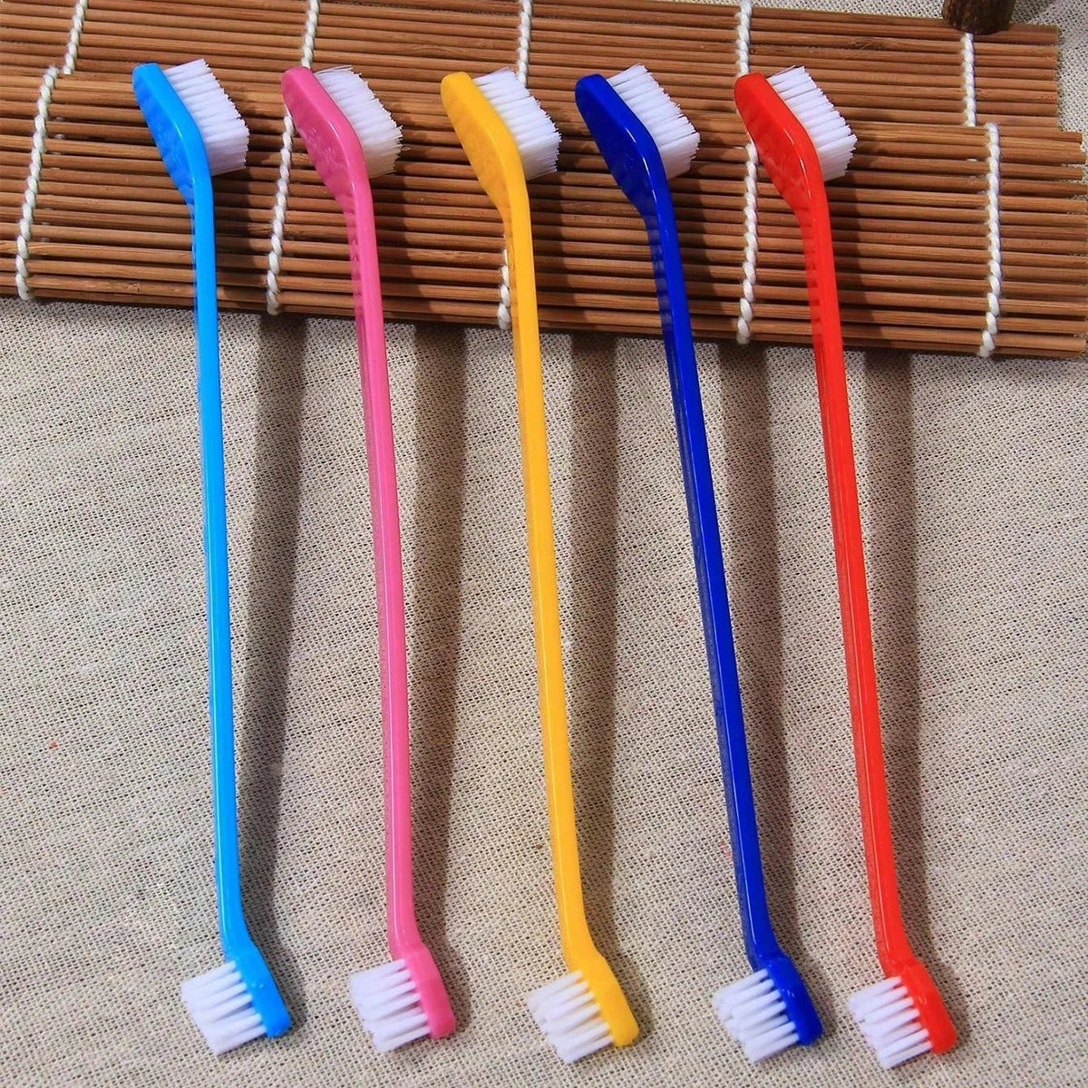 5pcs/set Long Handle Pet Toothbrush