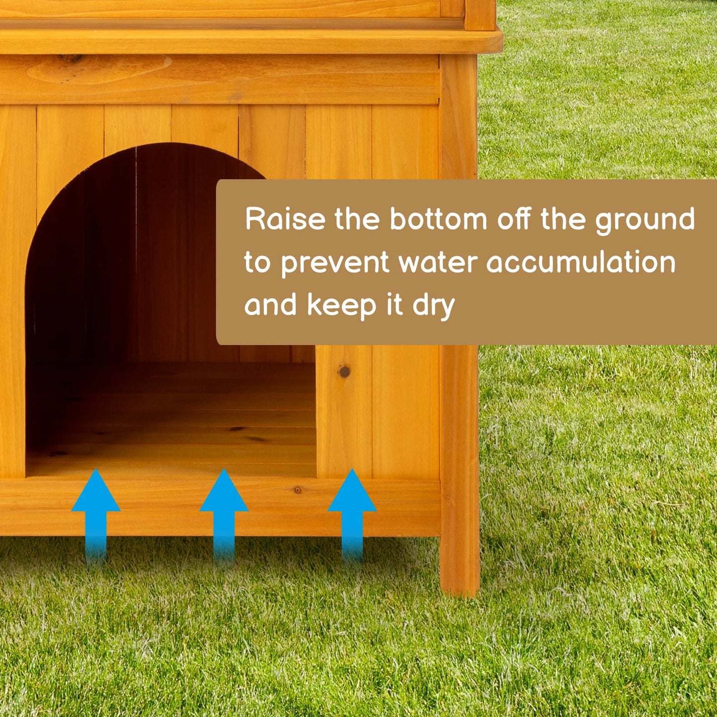 2-Story Wooden Cat House Dog House, Yellow