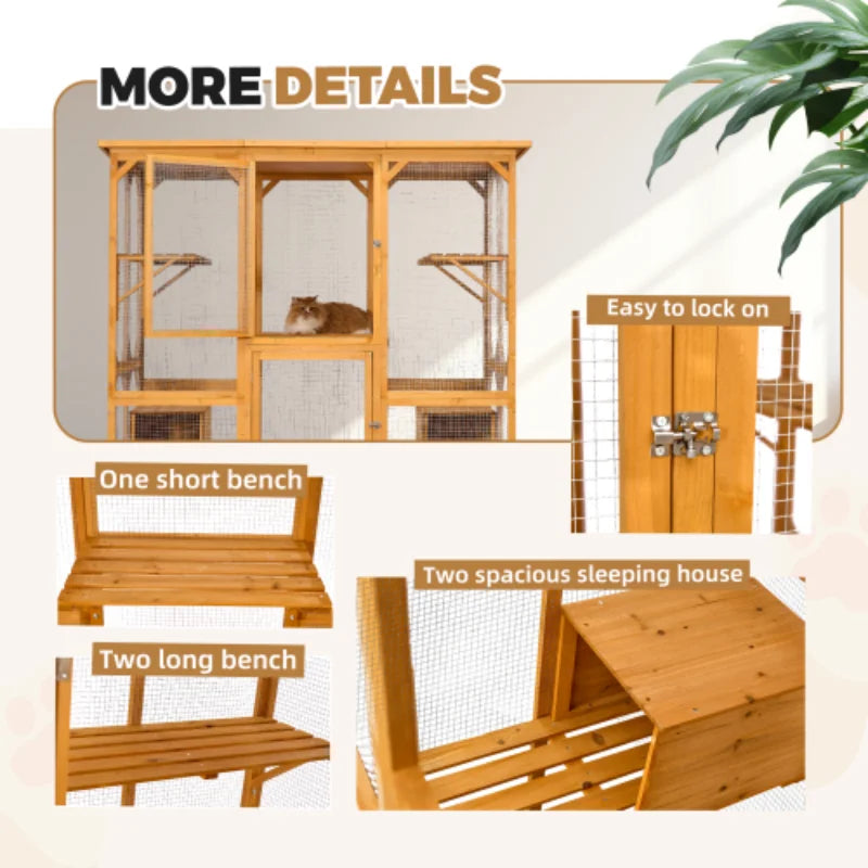 Catio Outdoor Cat Enclosure with Roof