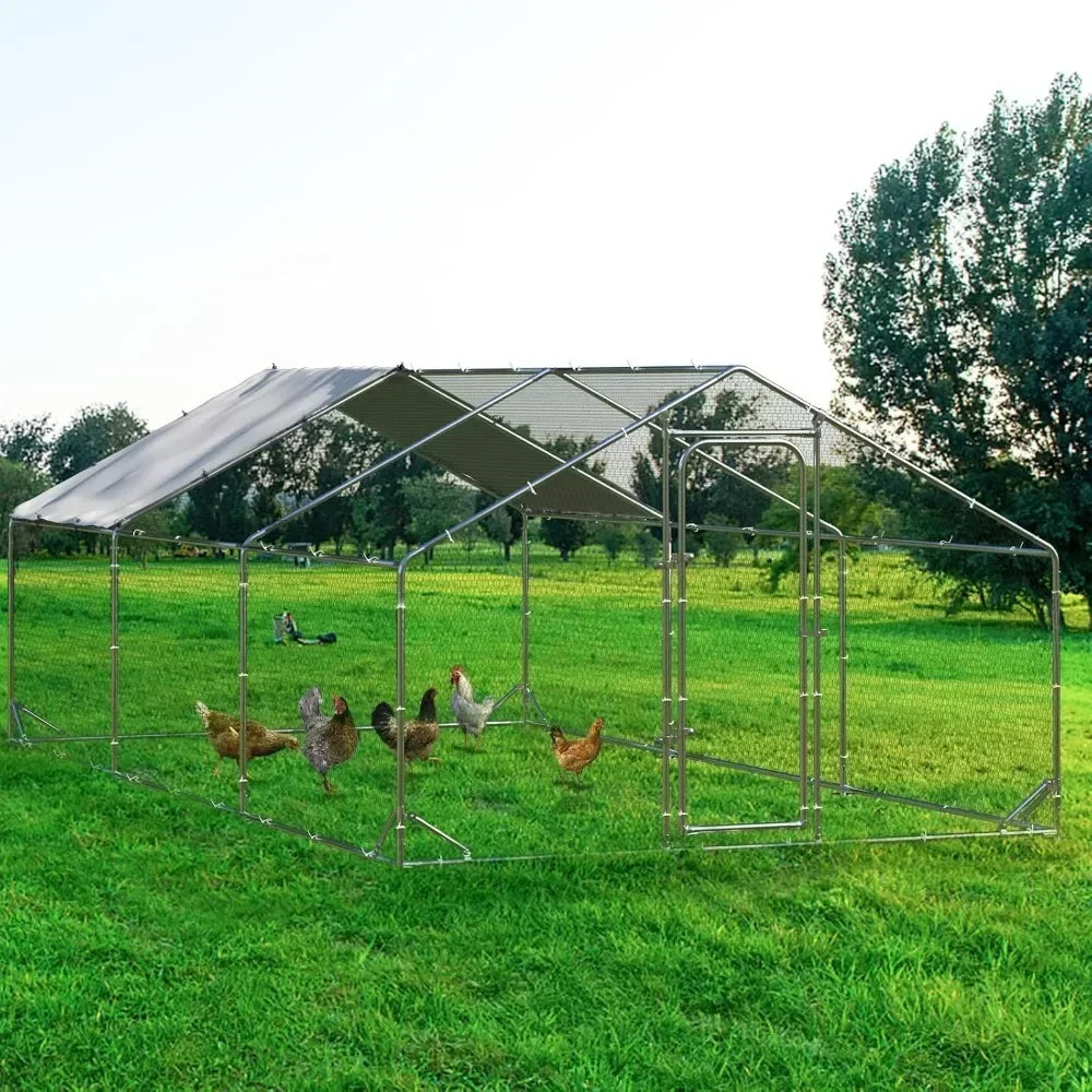 Metal Chicken Coop with Waterproof Cover