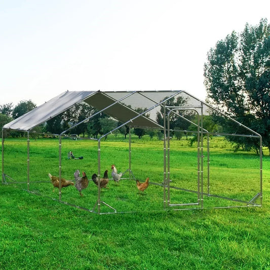 Metal Chicken Coop with Waterproof Cover