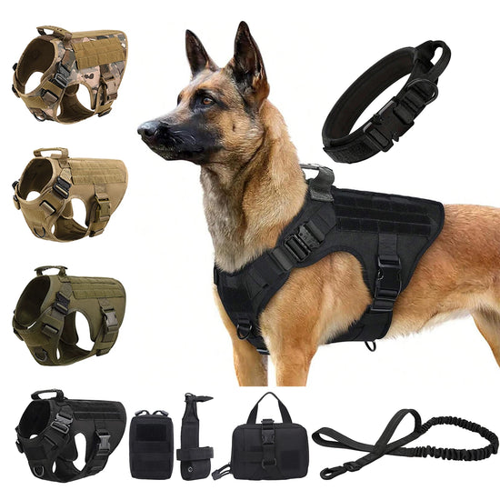 Tactical Dog Harness Collar Leash