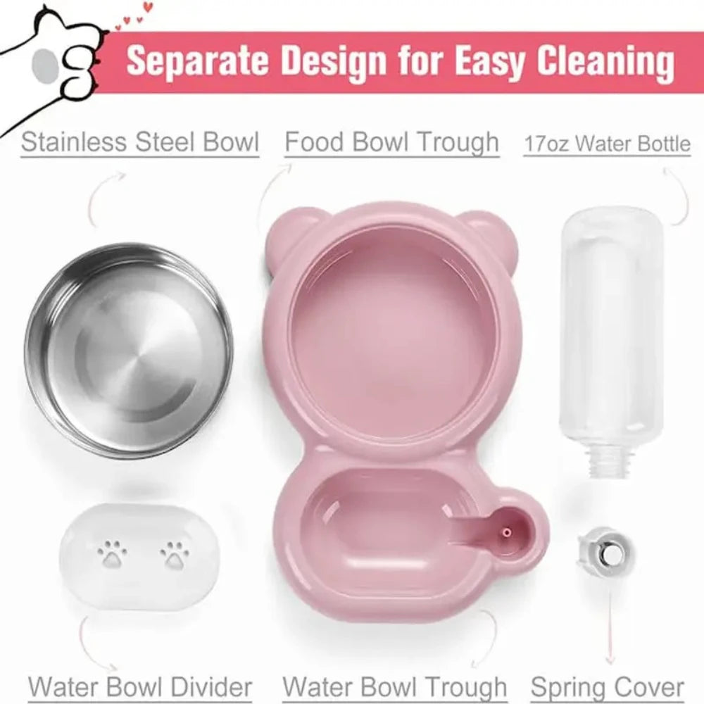 Auto Refill Pet Food & Water Bowl Combo for Cats & Dogs