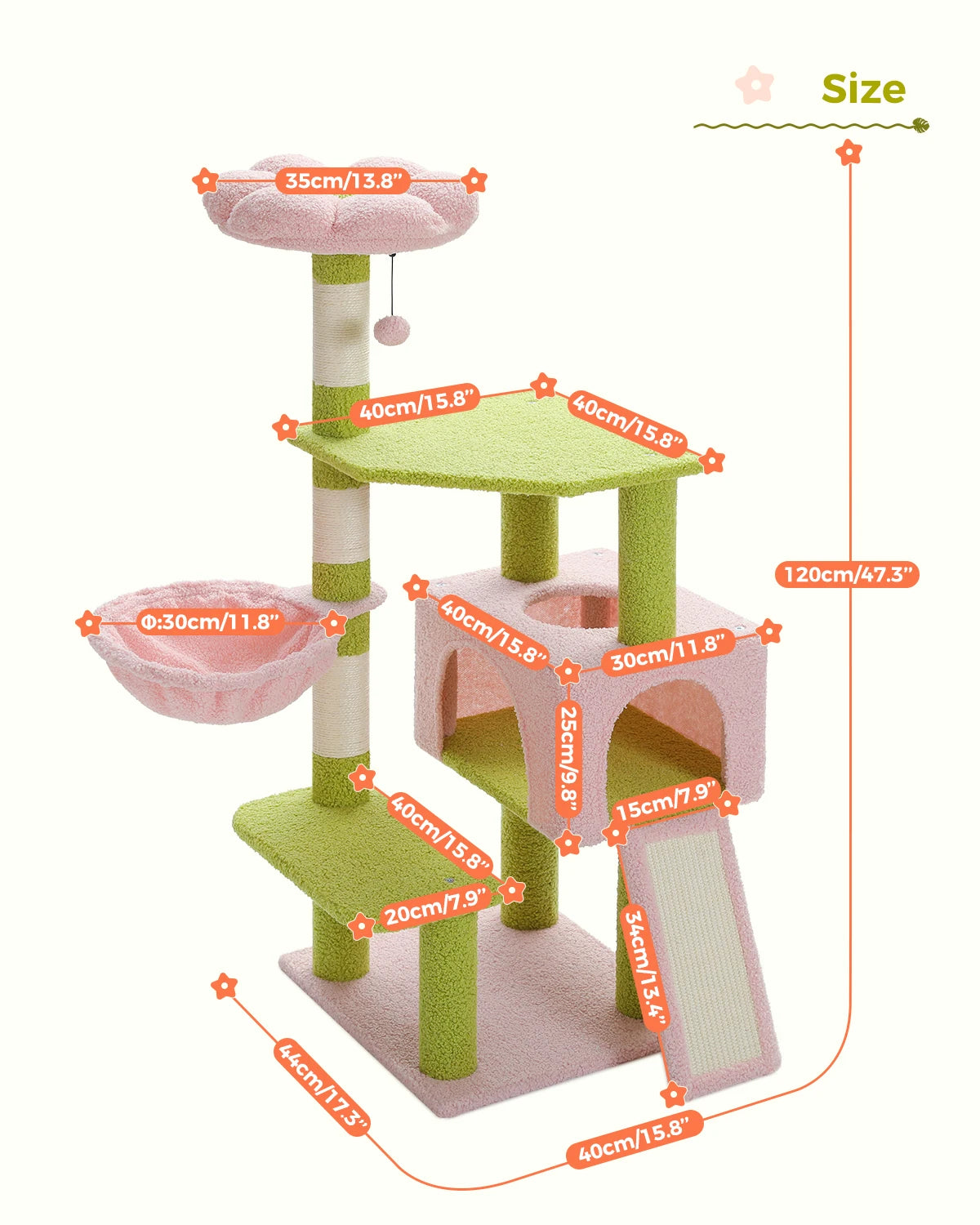 Multi-Level Flower Cat Tree Tower