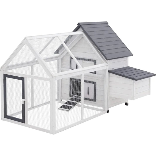 65" Chicken Coop Wooden with Detachable Run