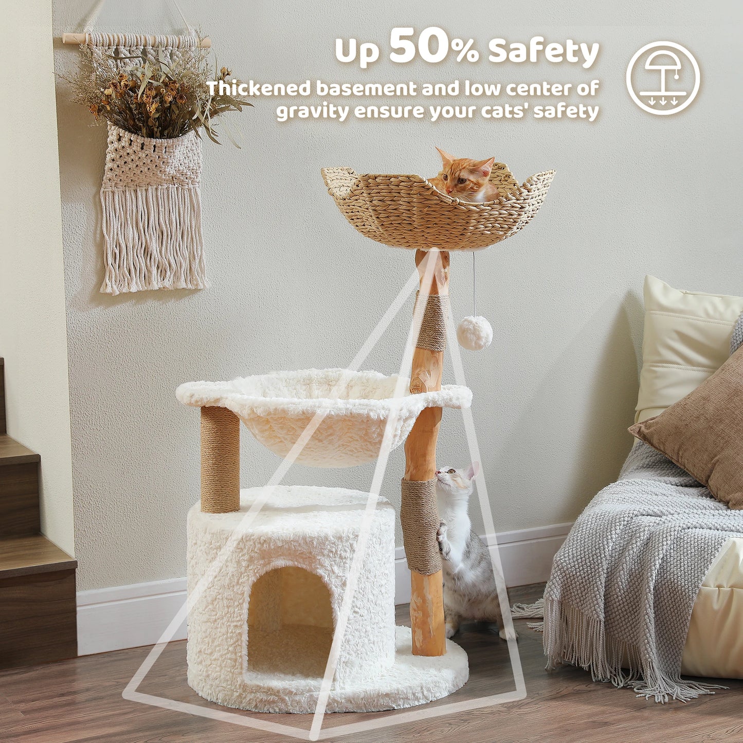 Modern Cat Tree, Luxury Cat House Bed for Indoor