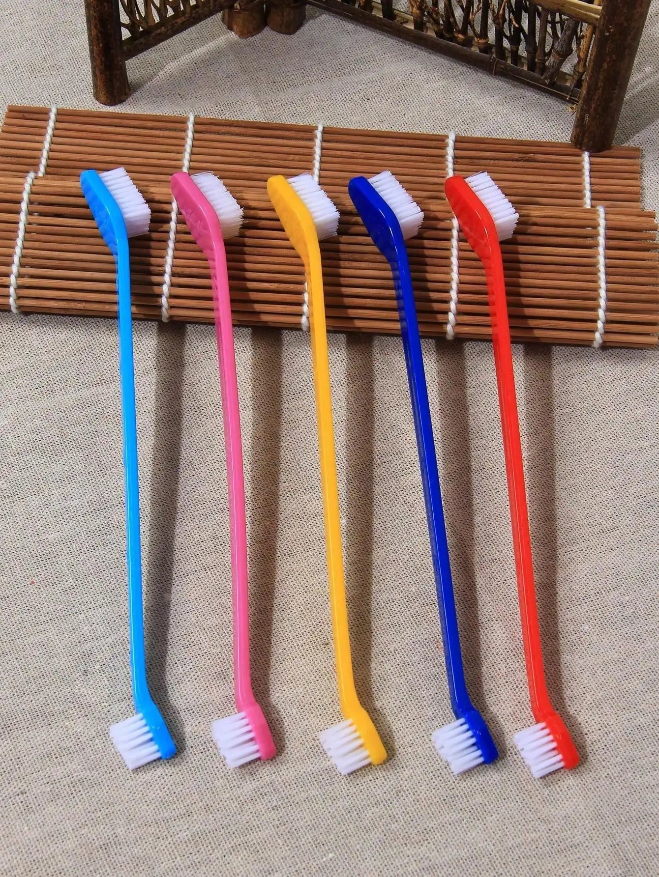 5pcs/set Long Handle Pet Toothbrush