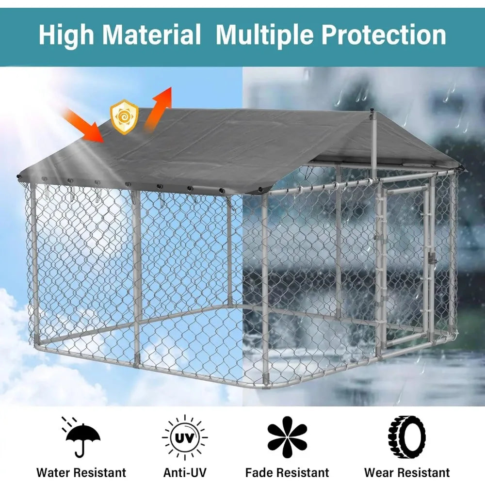 Large Outdoor Kennel with Fully Covered Roof