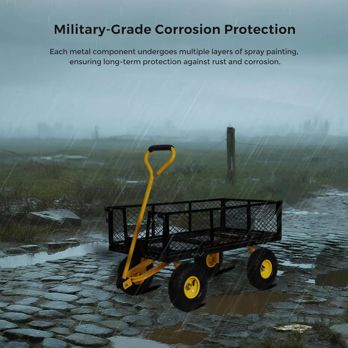 900 Lbs Capacity Heavy Duty Mesh Steel Garden Cart