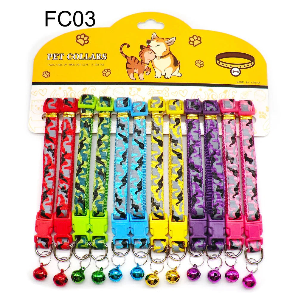 12Pcs Wholesale Mix Color Anti-Lost Dog Collars