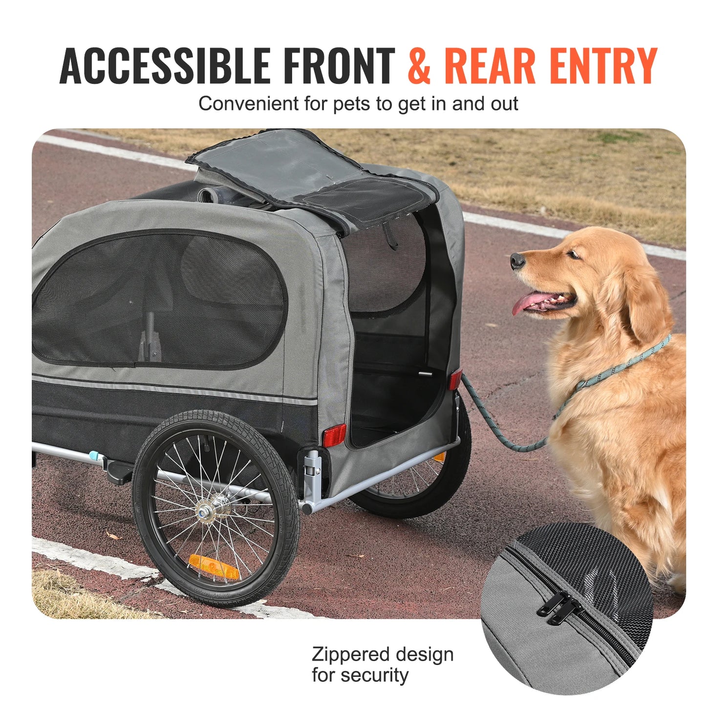 SucceBuy 88 lbs Dog Bike Trailer