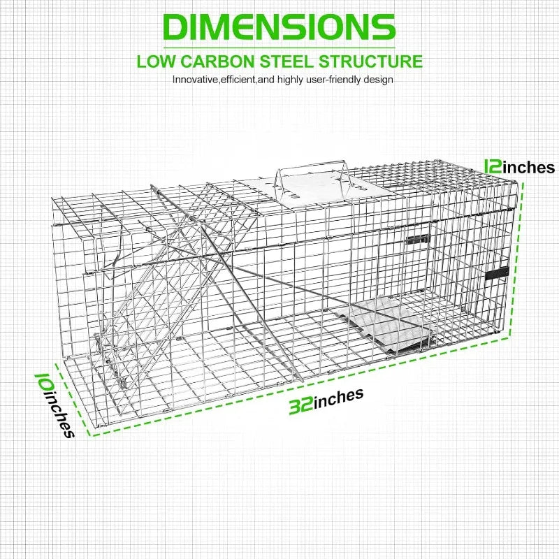 32" Live Animal Cage Trap