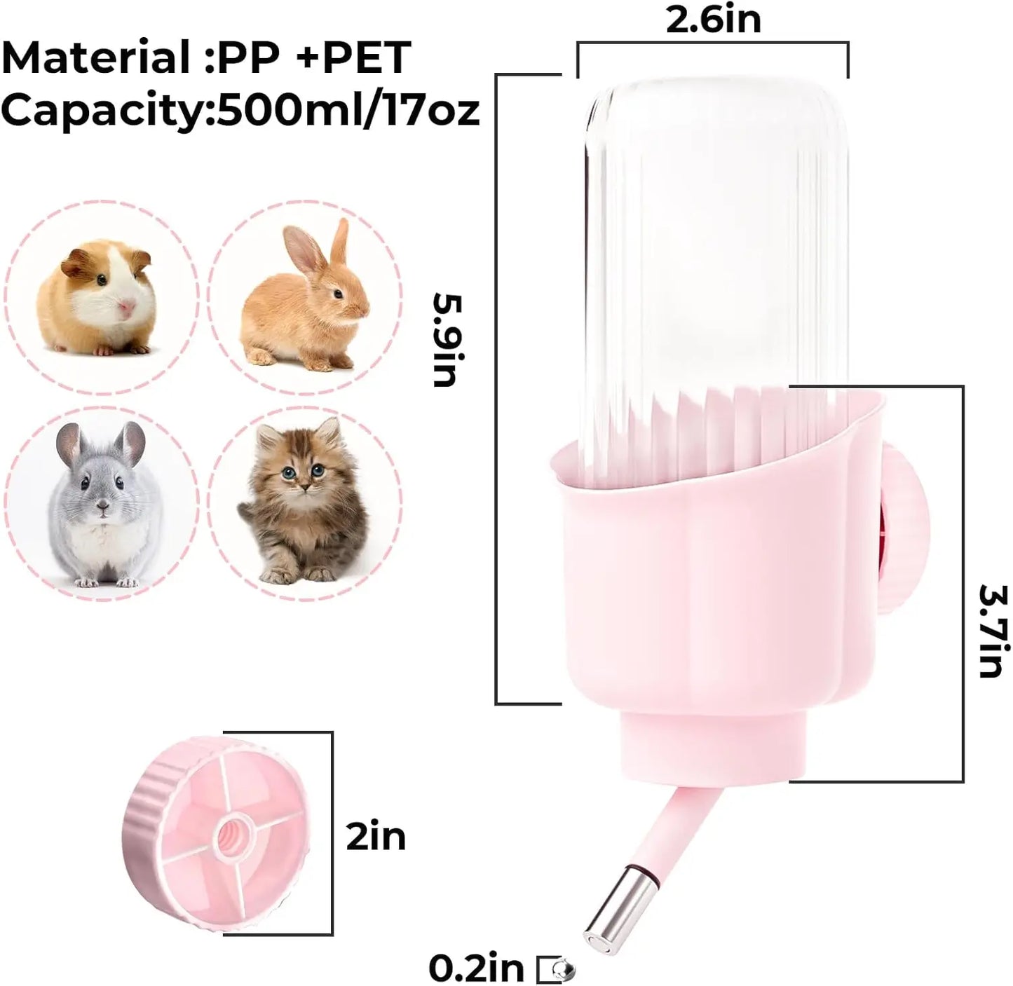 Pet Water Bottle for Cage Crate
