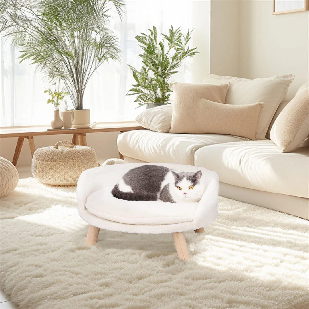 Luxury Cat Bed Soft Warm Plush Fabric