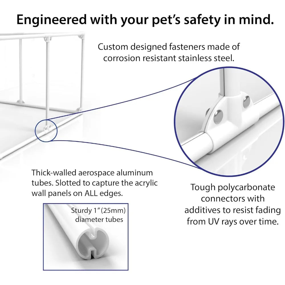 27" Tall Small Lucidium Pet Pen, White