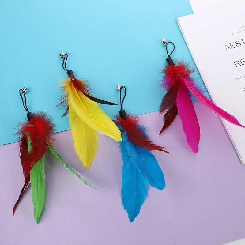 Pet Cat Toy with Bell Color Feather