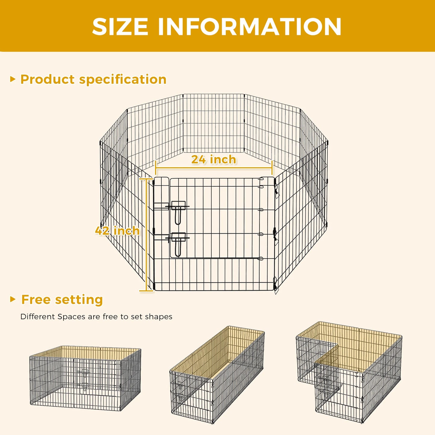 Foldable Metal Dog Playpen for Indoor/Outdoor