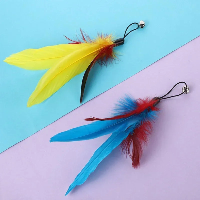 Pet Cat Toy with Bell Color Feather