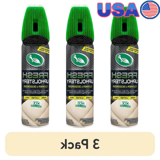 3 Pack Upholstery Cleaner Protector Odor Eliminator with Detachable Scrub Brush Oxy Foam Deep Cleaning Stains and Odors