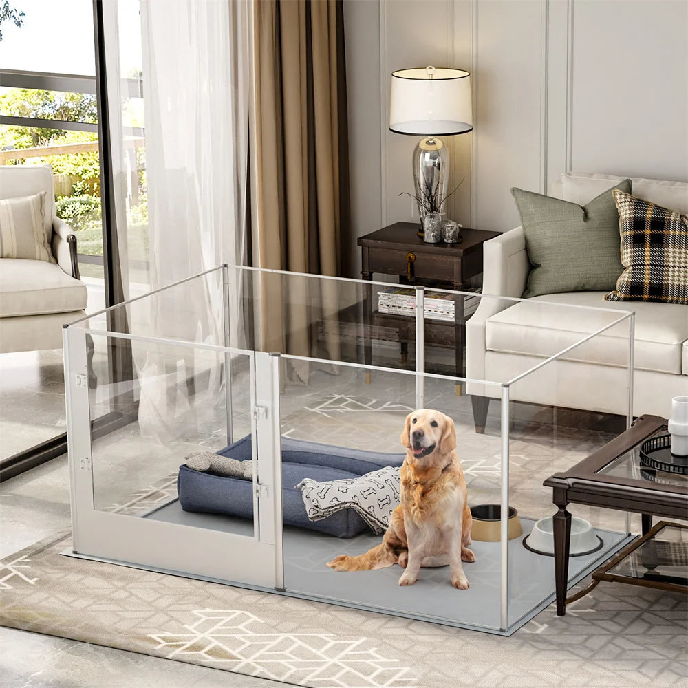 1Pc Large Acrylic Dog Playpen Cage