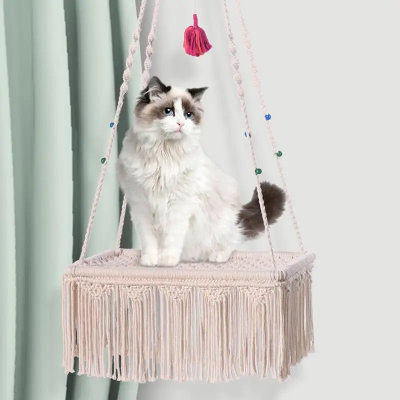Macrame Cat Swing For Indoor Small Cats Kittens