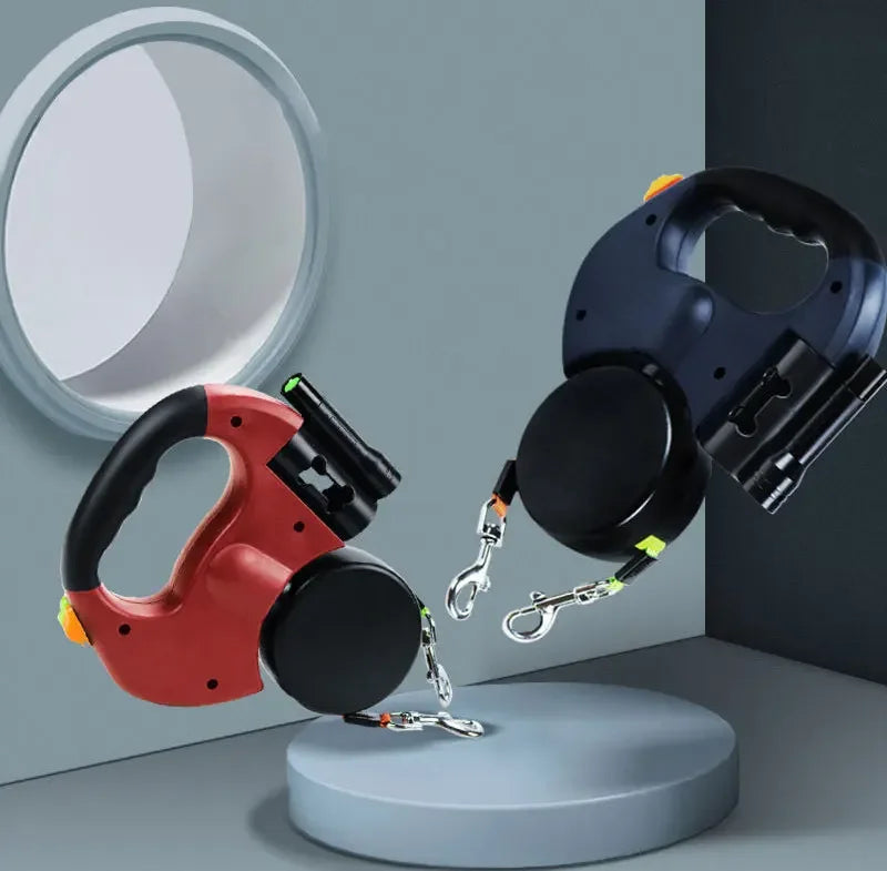 3 in1 Double Head Automatic Retractable Dog leash