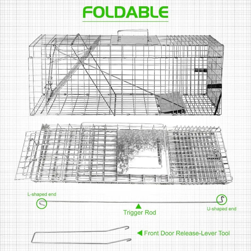 32" Live Animal Cage Trap
