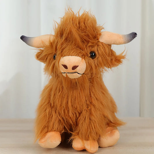Brown Cute Scottish Highland Cattle Toy
