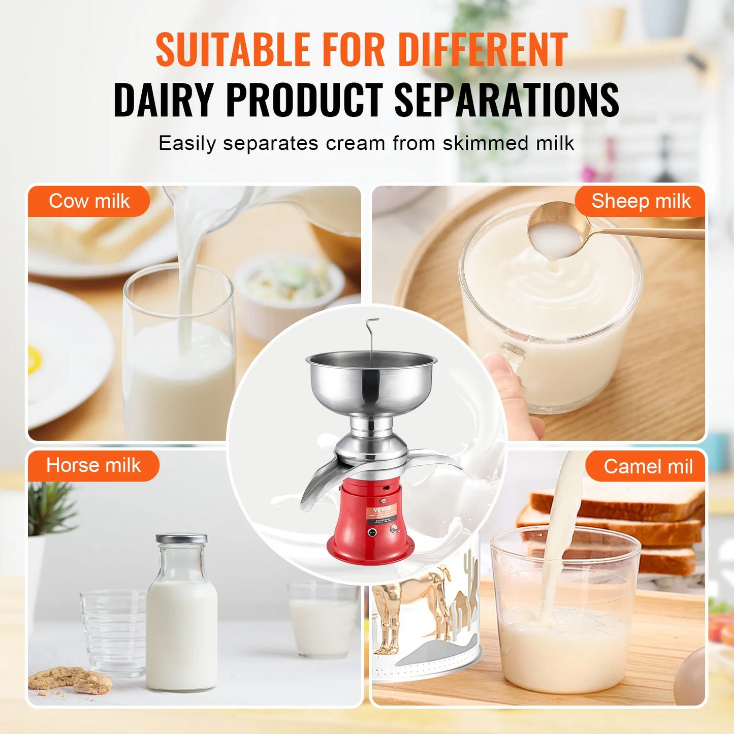 VEVOR Milk Cream Centrifugal Separator