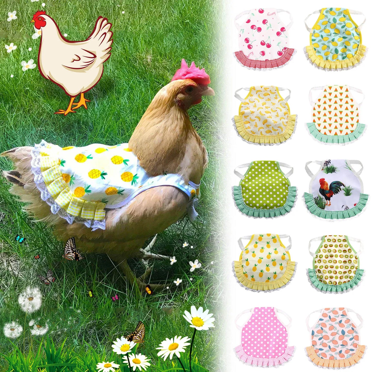 1pcs Farm Hen Feather Retainer Chicken Saddle Strap Apron