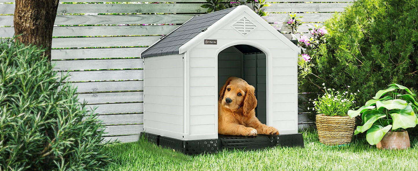 Durable Waterproof Plastic Dog House for Small to Large Sized Dogs