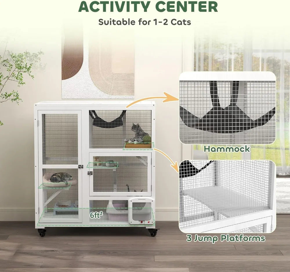 Indoor Wooden Catio, Cat House