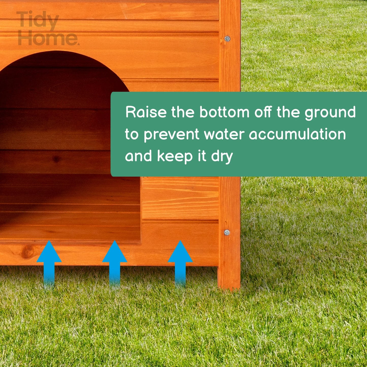 2-Story Wooden Feral Cat House Outdoor Indoor , Orange & Green cat cage