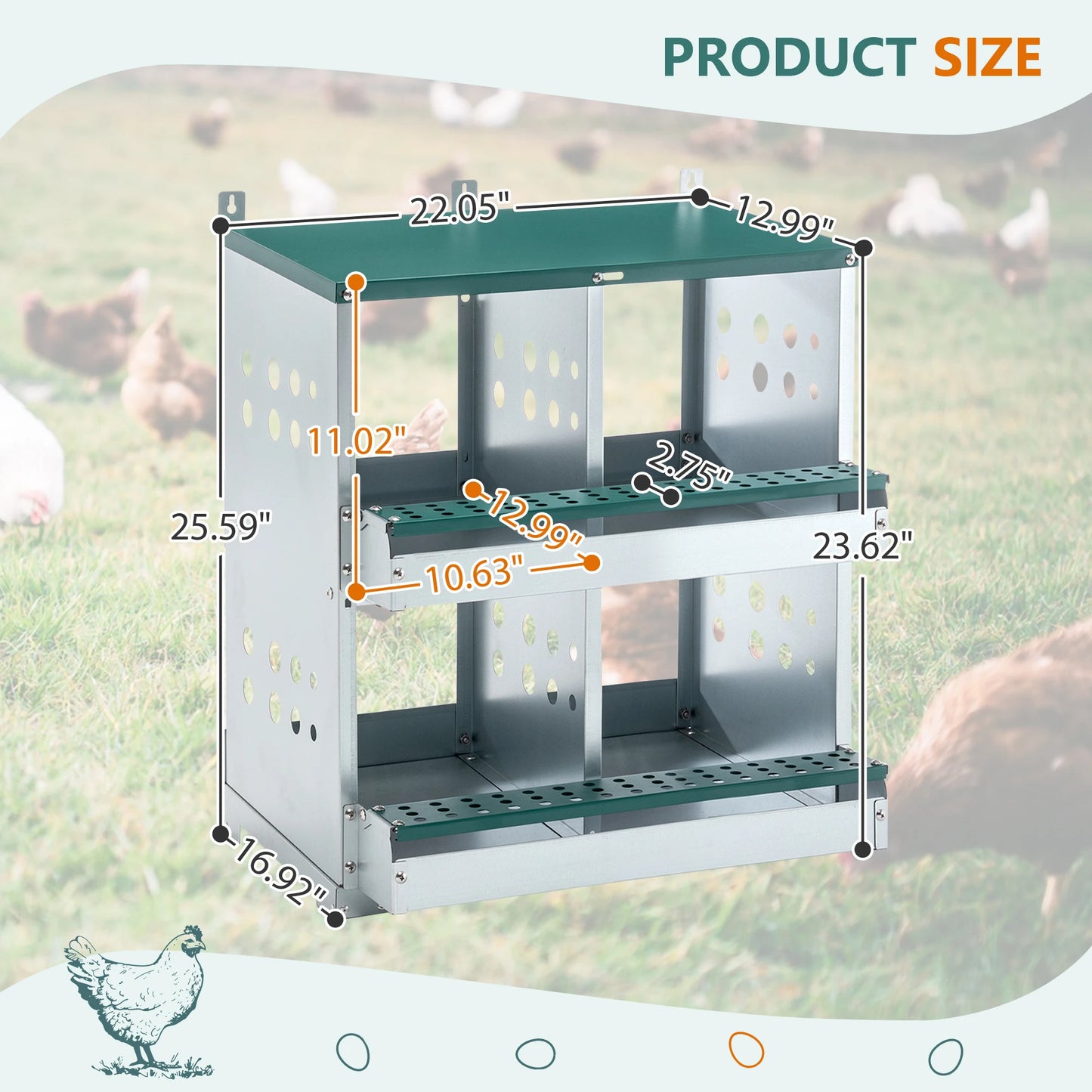 4 Compartment Chicken Nesting Boxes